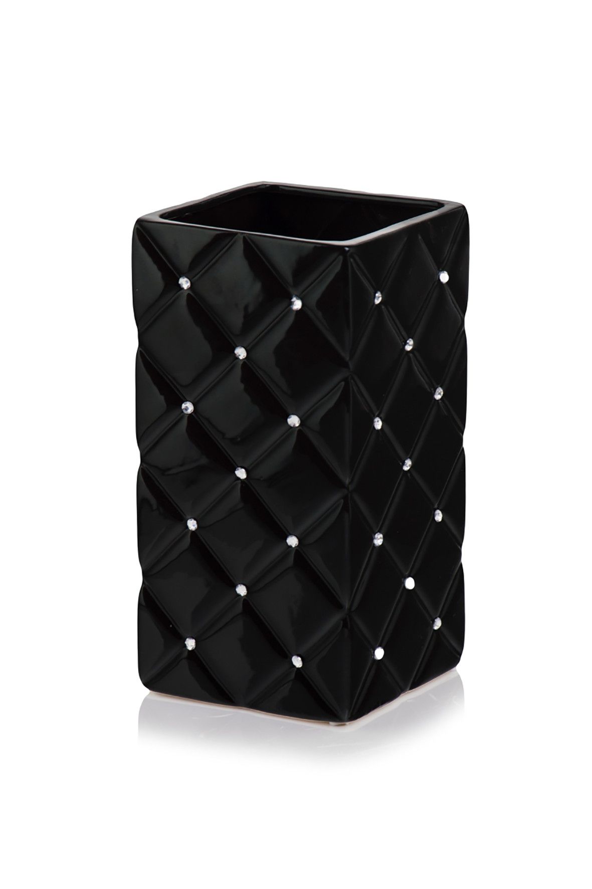 Ceramiczny wazon Glamour 26 x 14 x 26 cm czarny