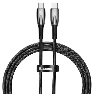 Baseus Glimmer Series kabel z szybkim ładowaniem USB-C 480Mb/s PD 100W 1m czarny