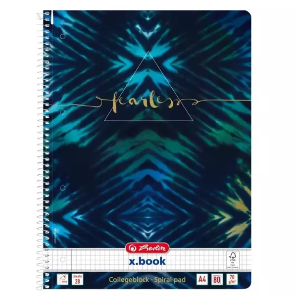 Brulion na spirali A4/80K kr New Batik FL (5szt) - HERLITZ