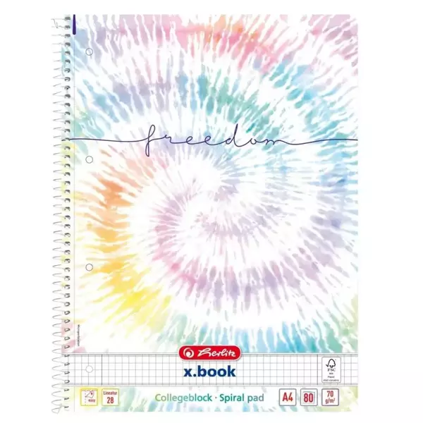 Brulion na spirali A4/80K kr New Batik FL (5szt) - HERLITZ