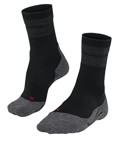 FALKE Kobiety Skarpety do wędrówek TK Stabilizing W SO Wełna przeciw pęcherzom grube 1 Para, Czarny (Black 3003), 35-36