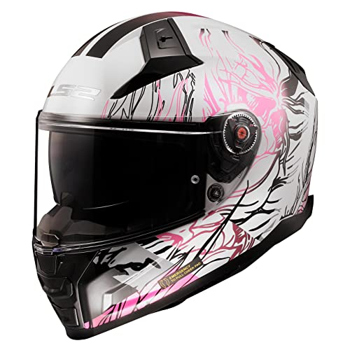 LS2, pełny kask motocyklowy VECTOR II DARFLO gloss white pink, XXS
