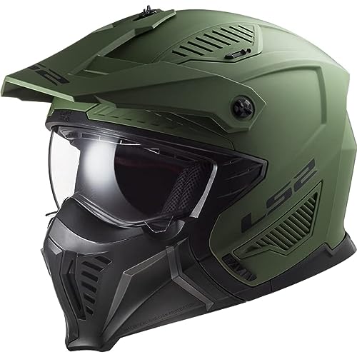 LS2, crossoverowy kask motocyklowy DRIFTER solid mat military green 2206, XL