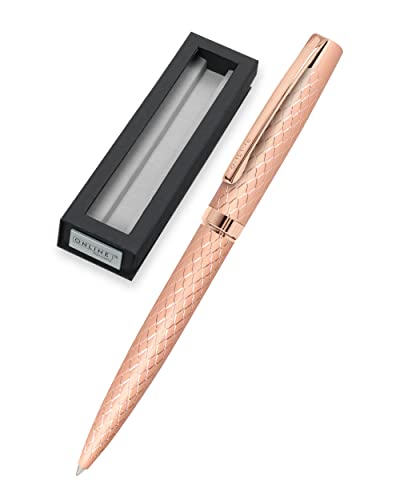 Online Eleganza Diamond długopis │ metalowe pióro kulkowe │ chowany długopis w pudełku prezentowym │ wymienny wkład czarny atrament │ ekskluzywne etui, idealny prezent, kolor rosegold