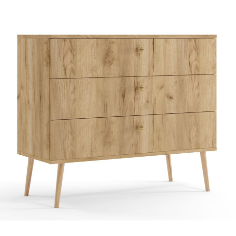 Minimalistyczna komoda boho dąb craft złoty W3-H38