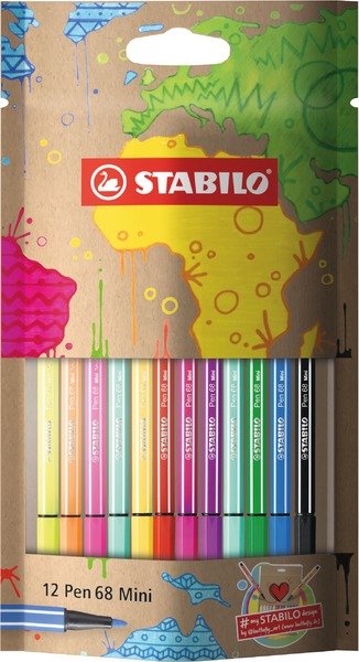 Stabilo Flamastry Pen 68 Mini mySTABILOdesign 12 kolorów
