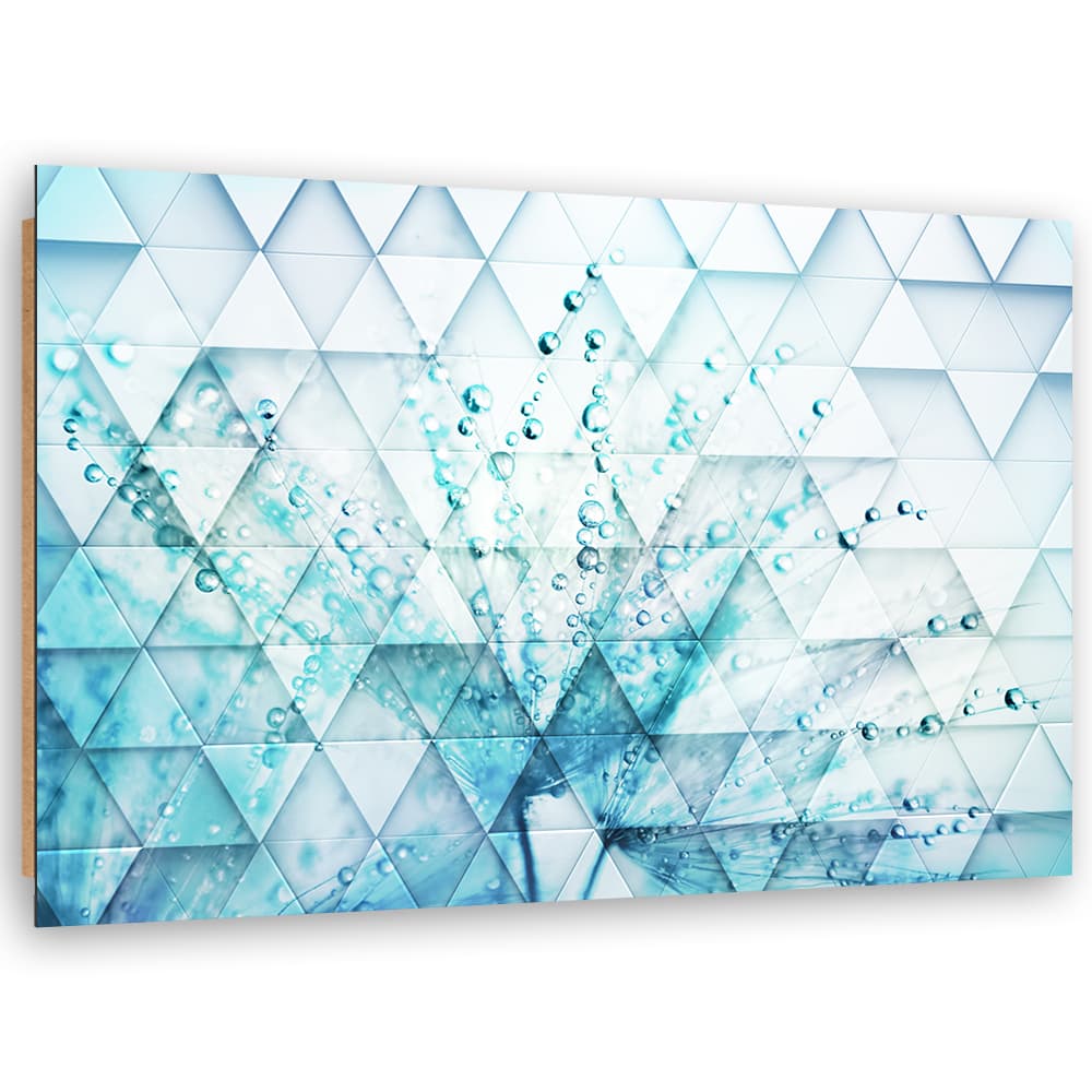 Obraz Deco Panel, Turkusowy dmuchawiec w kroplach rosy (Rozmiar 120x80)