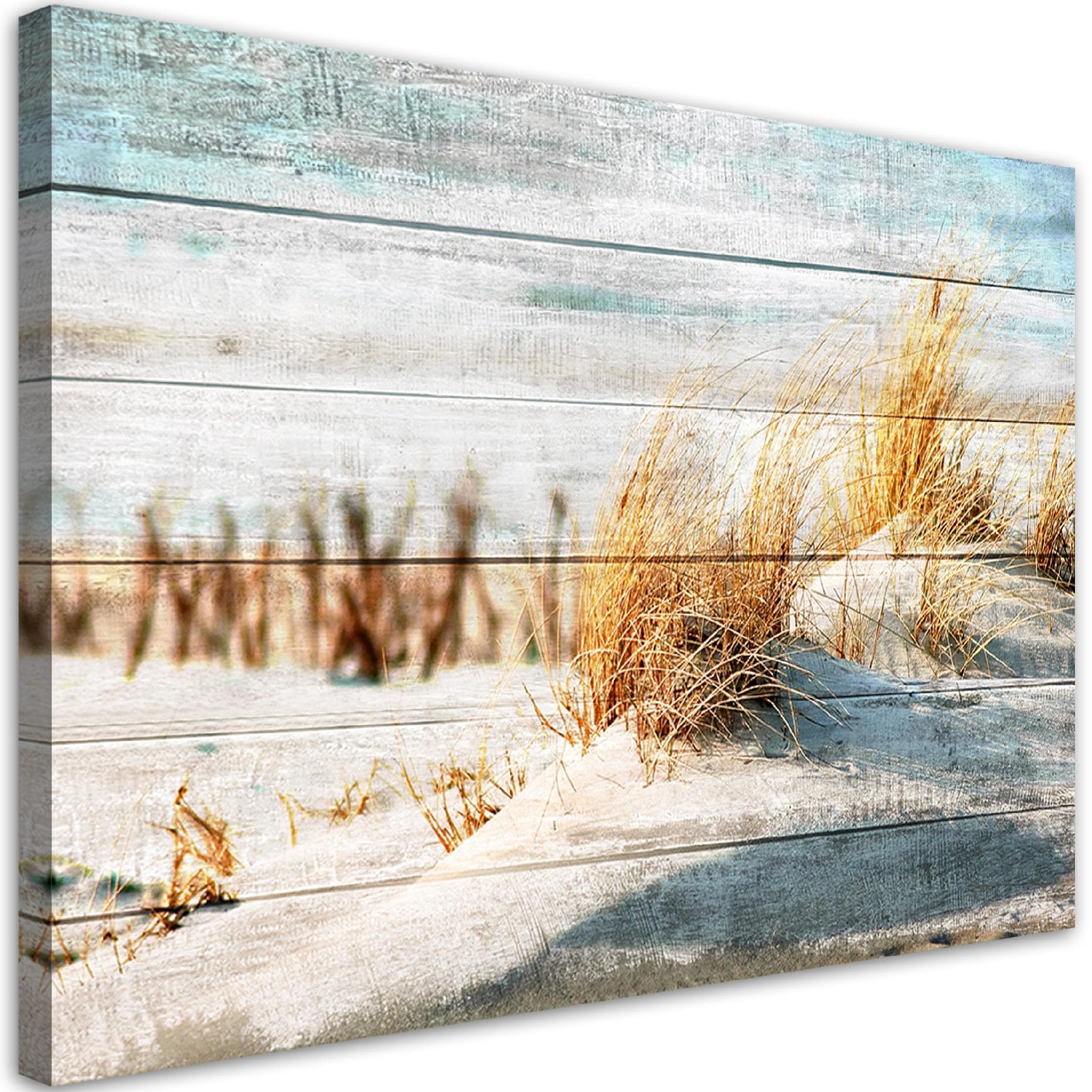 Obraz na płótnie, Plaża wydmy na drewnie (Rozmiar 60x40)