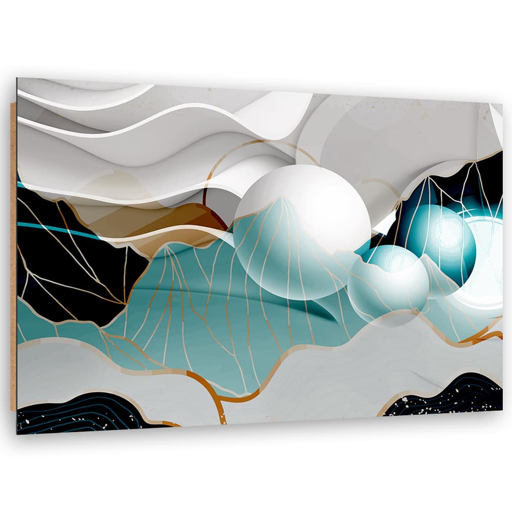 Obraz Deco Panel, Turkusowa abstrakcja z kulami 3D (Rozmiar 90x60)