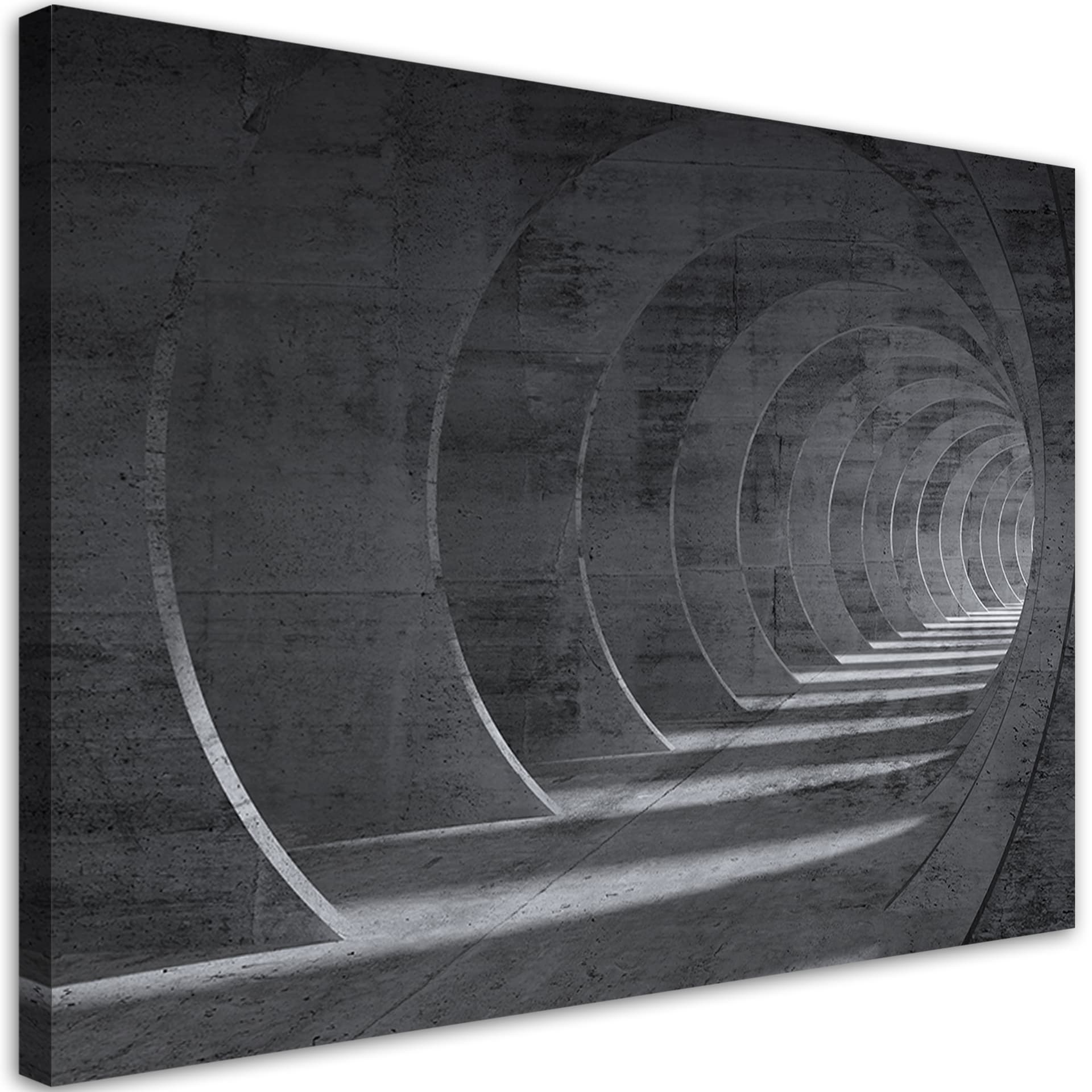 Obraz na płótnie, Szary tunel 3D (Rozmiar 120x80)