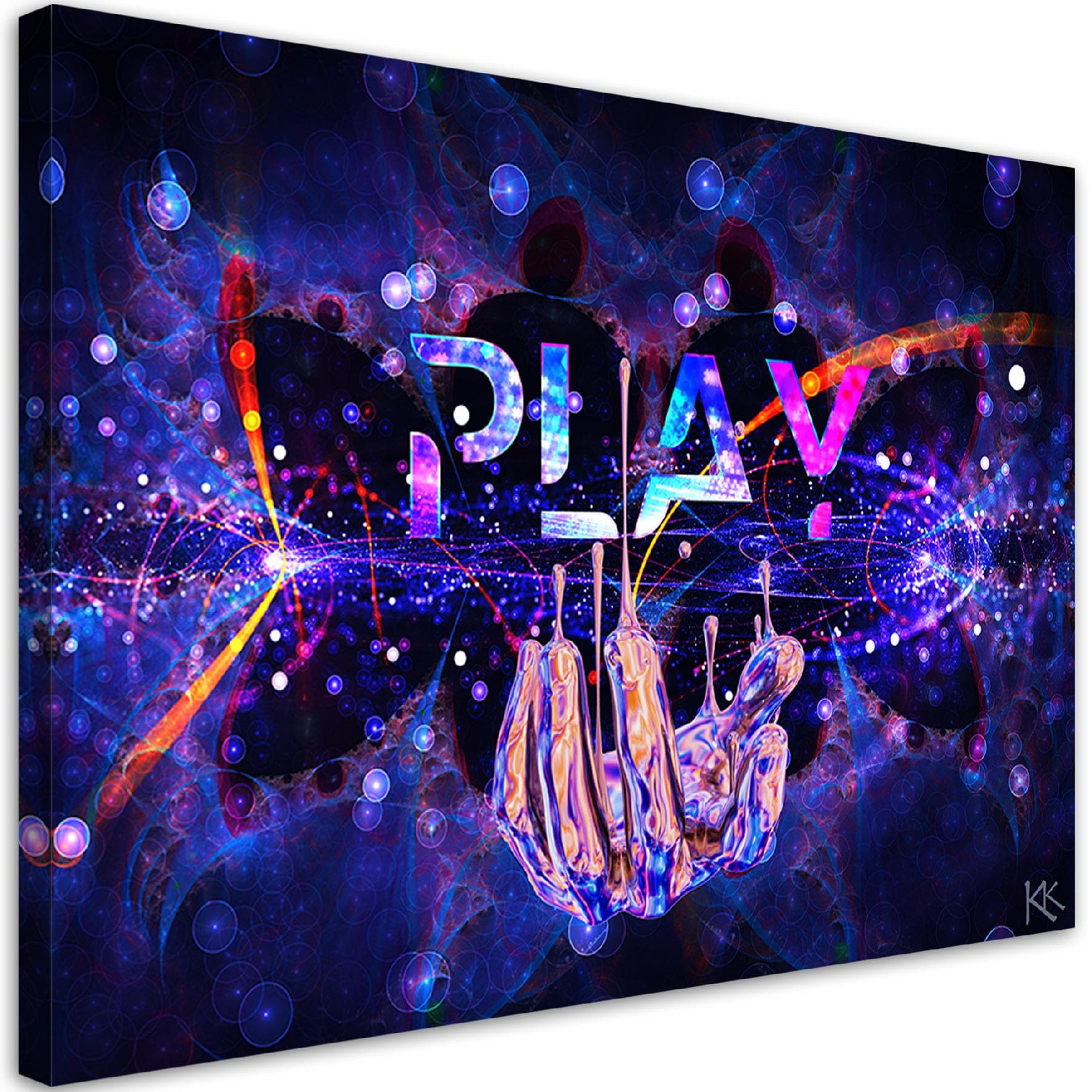 Obraz na płótnie, Neon z napisem Play (Rozmiar 120x80)