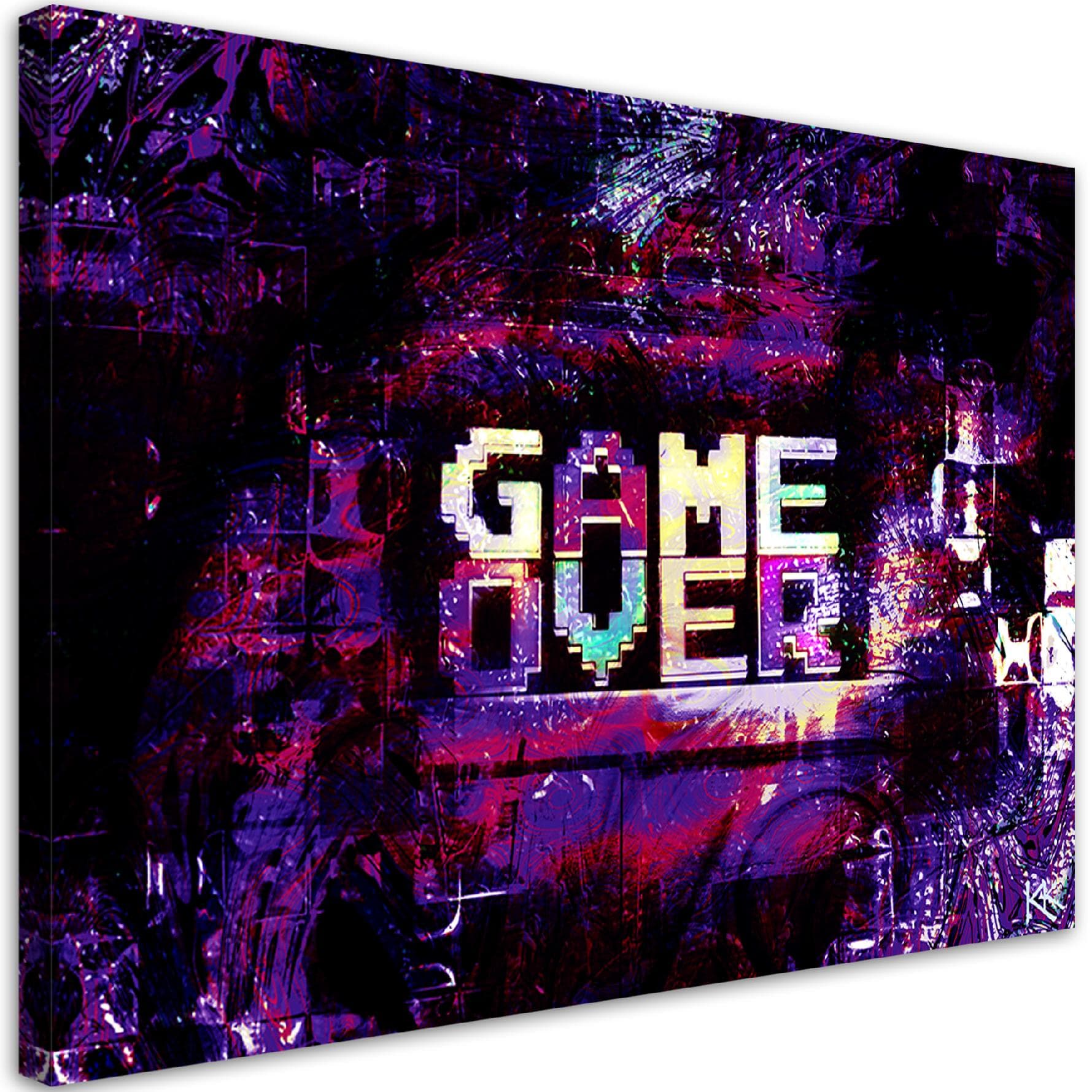 Zdjęcia - Obraz Game Over  na płótnie, Abstrakcyjny napis   (Rozmiar 90x60)