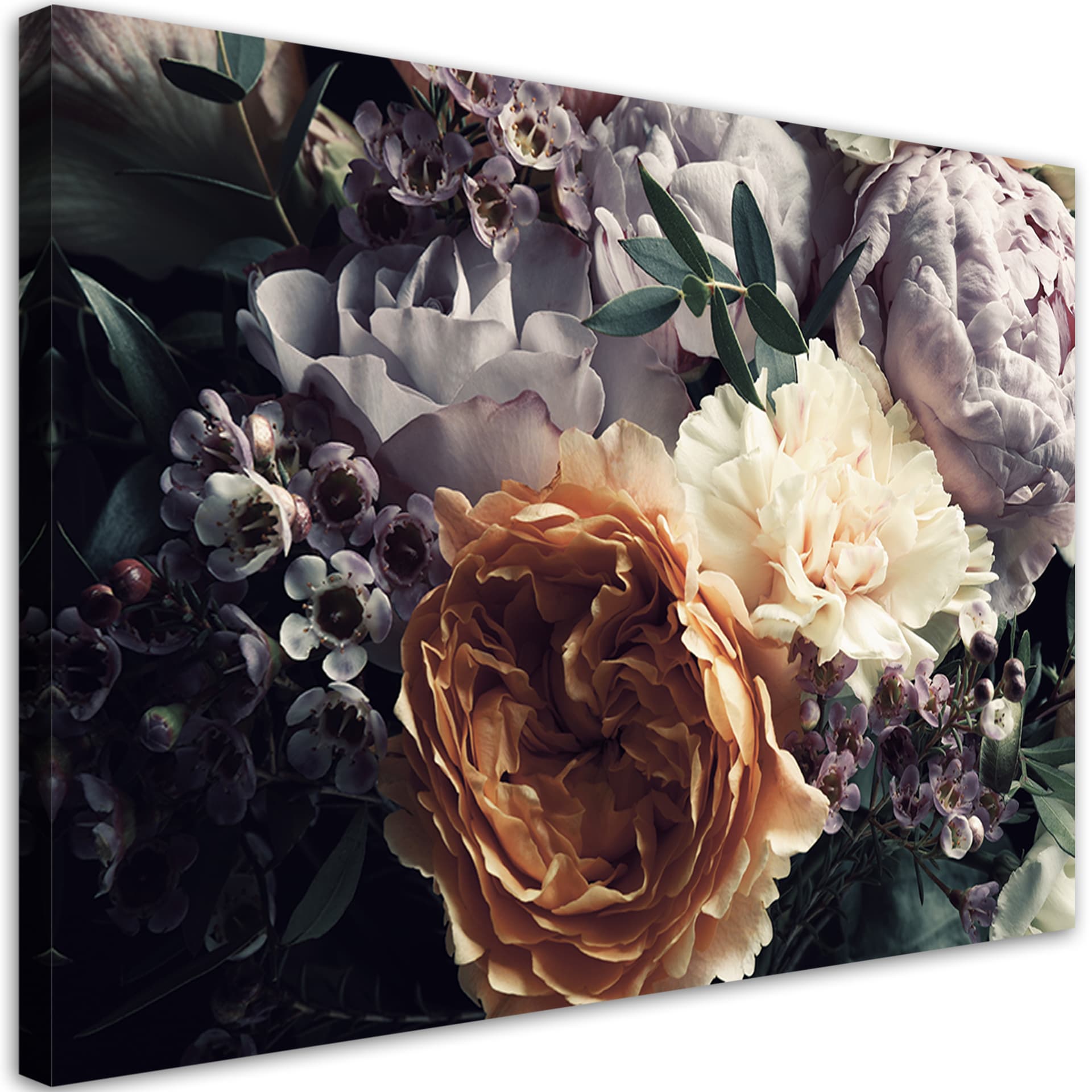 Obraz na płótnie, Pastelowe Peonie Bukiet Kwiaty (Rozmiar 120x80)