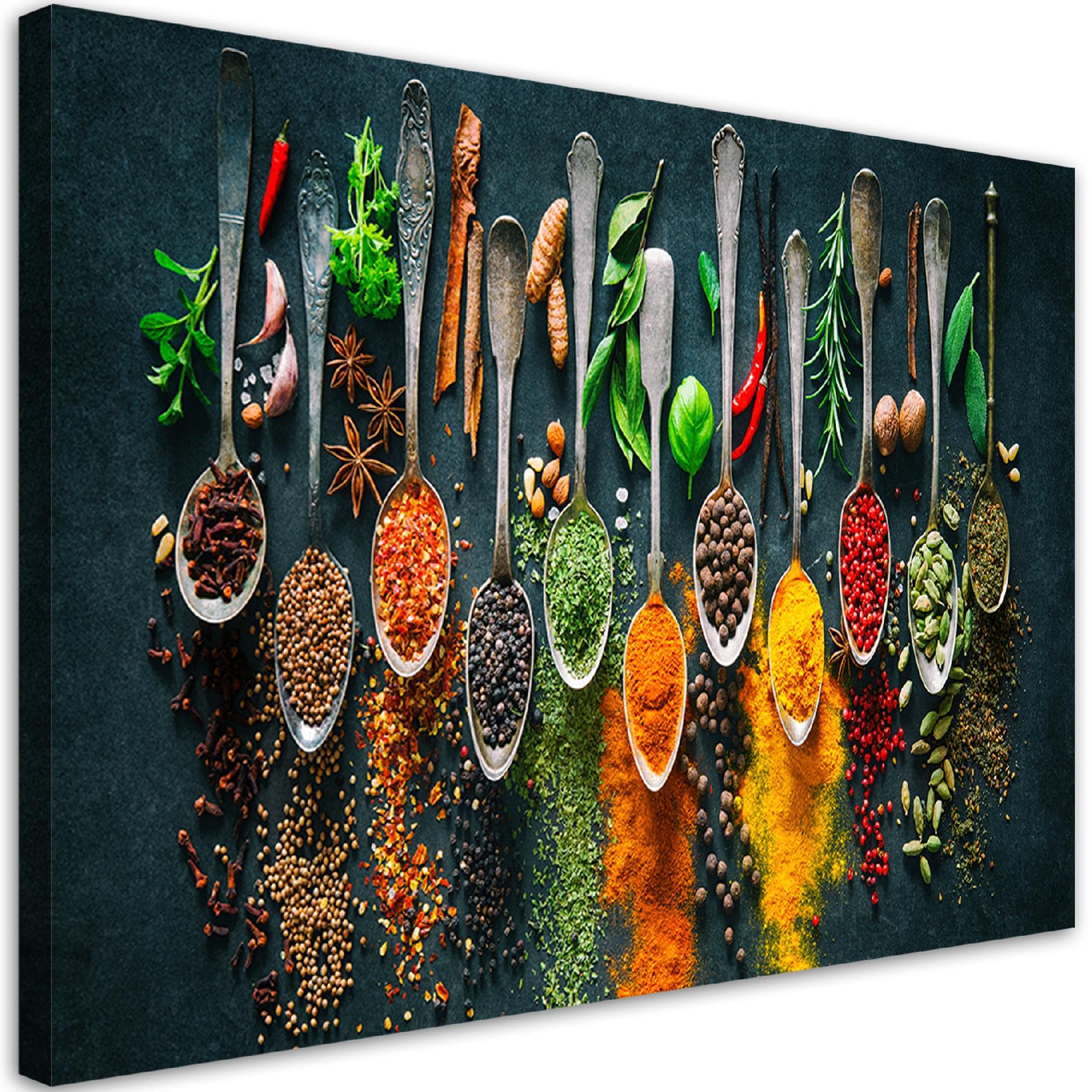 Obraz na płótnie, Zioła przyprawy do kuchni (Rozmiar 120x80)