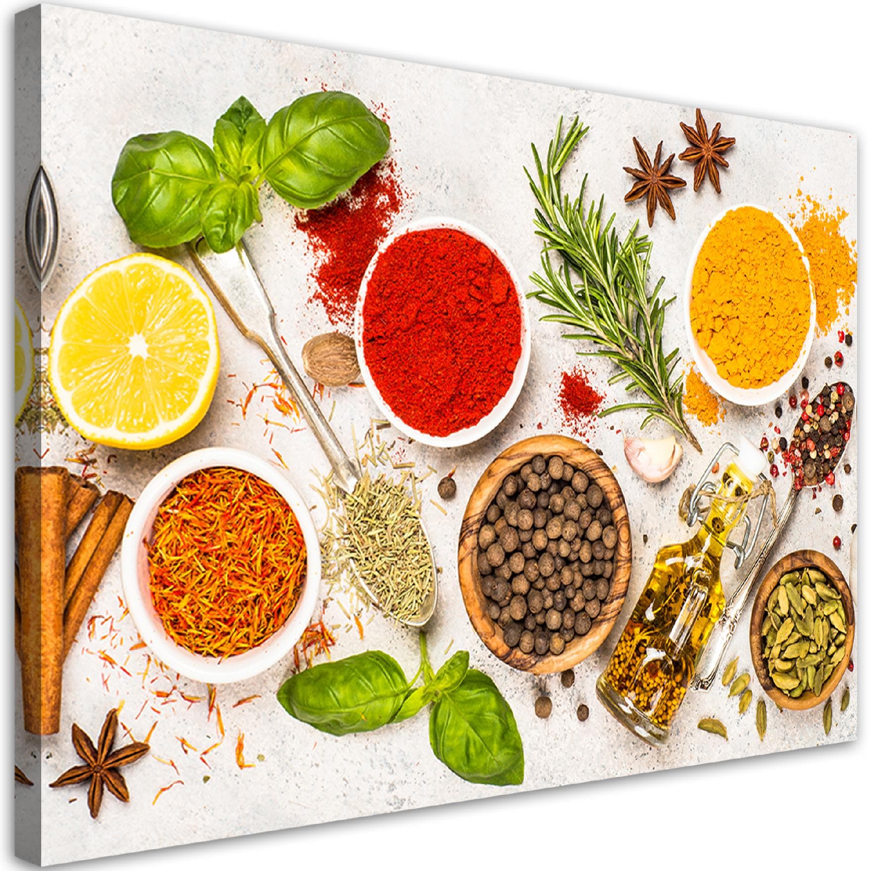 Obraz na płótnie, Zioła przyprawy do kuchni (Rozmiar 60x40)