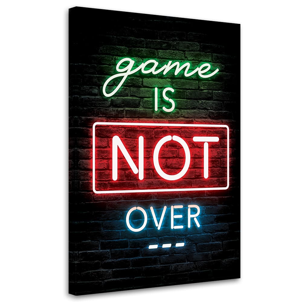 Obraz na płótnie, Napis dla graczy neon gaming (Rozmiar 80x120)