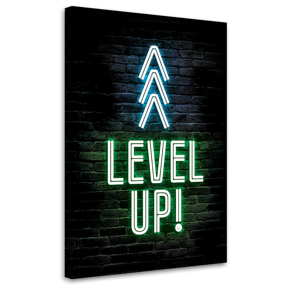 Obraz na płótnie, Napis Level up gaming (Rozmiar 80x120)