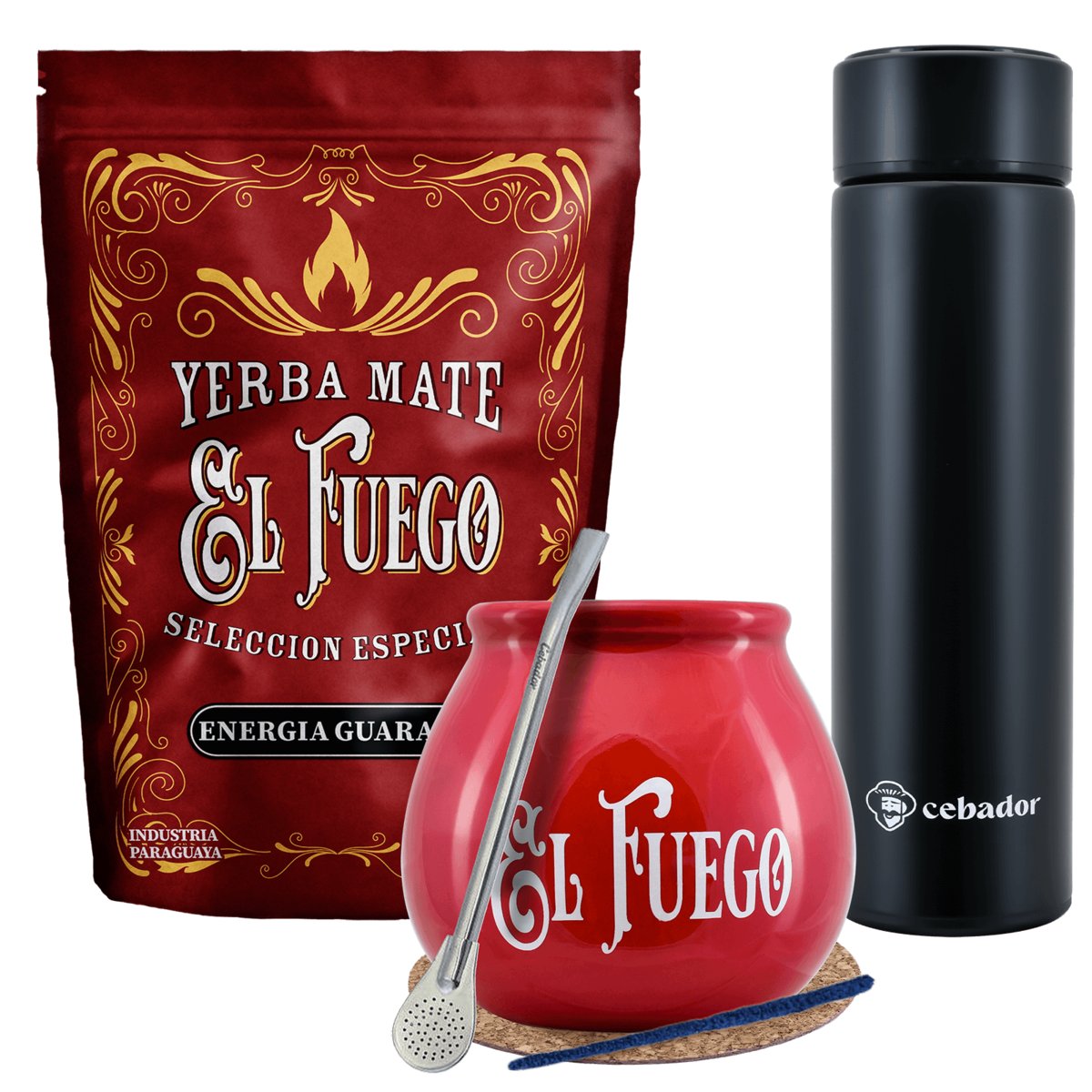 Zestaw Yerba Mate El Fuego MOC 500g Tykwa termos