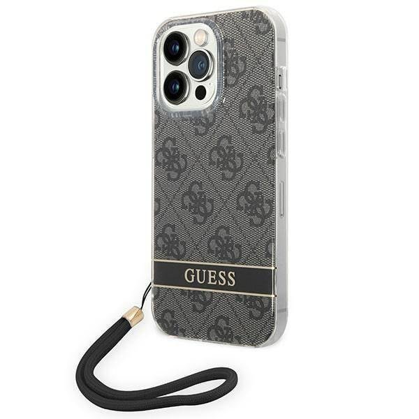 Guess GUOHCP14LH4STK iPhone 14 Pro 6,1` czarny/black hardcase 4G Print Strap