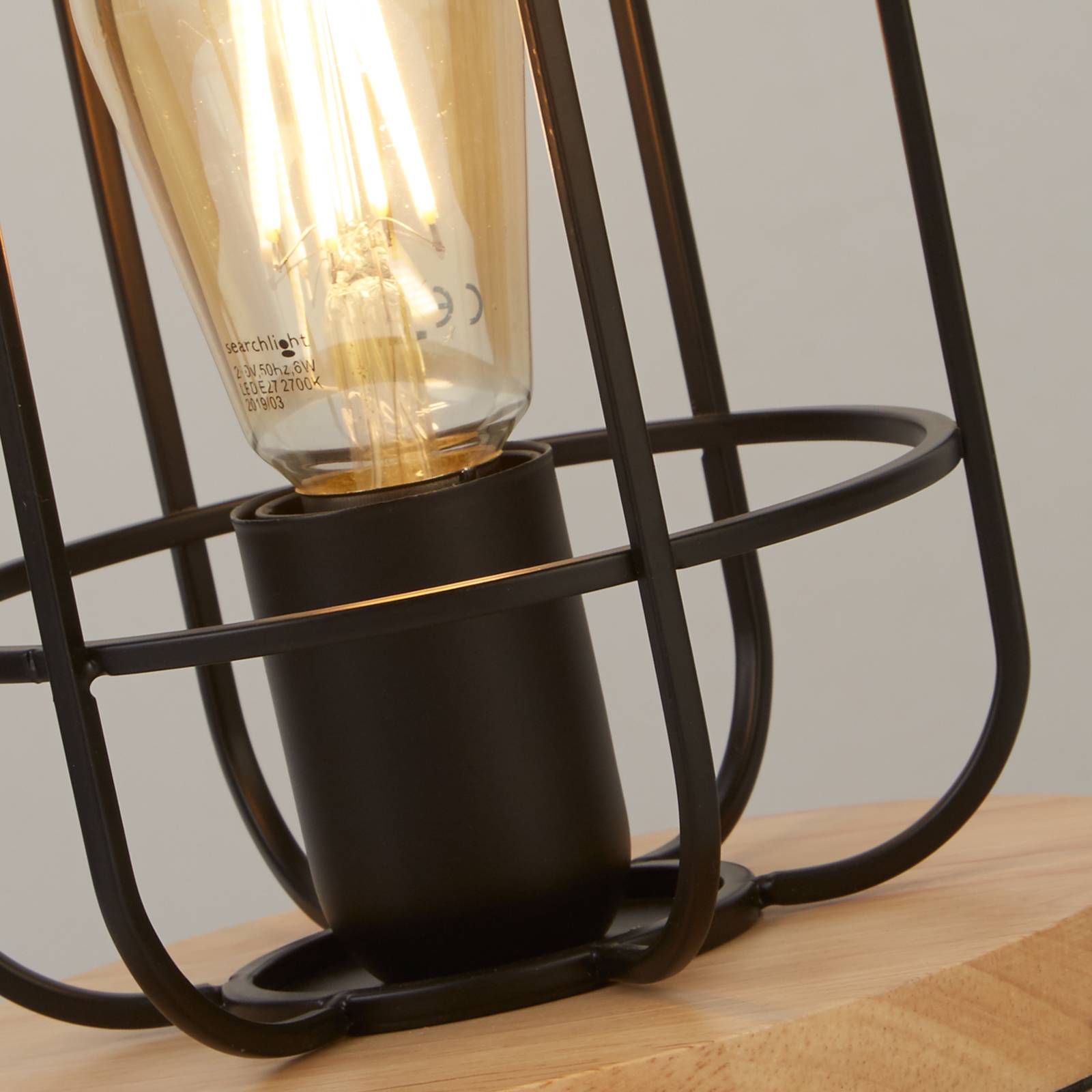 Searchlight Lampa stołowa Cage II z klatkowym kloszem