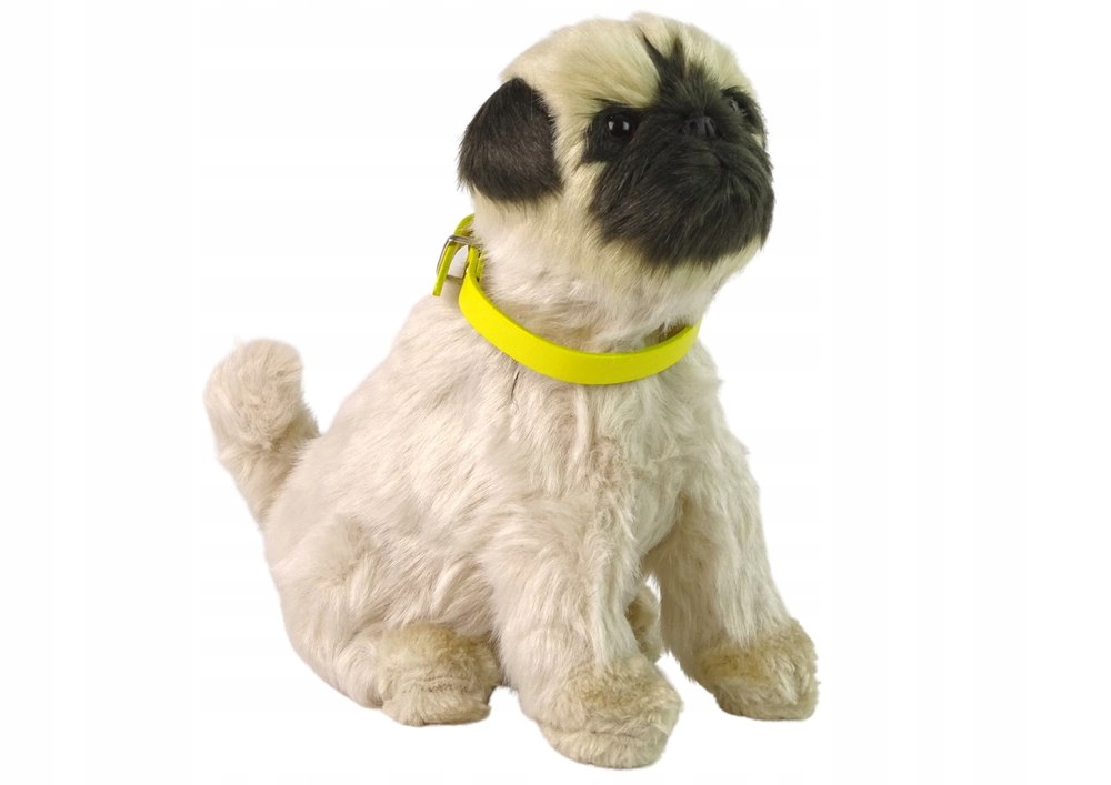 Pies interaktywny pluszowy Mops - Leantoys