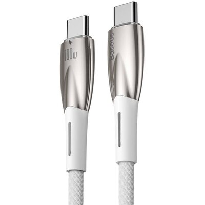 Baseus Glimmer Series kabel z szybkim ładowaniem USB-C 480Mb/s PD 100W 2m biały