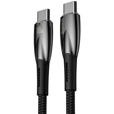 Baseus Glimmer Series kabel z szybkim ładowaniem USB-C 480Mb/s PD 100W 2m czarny