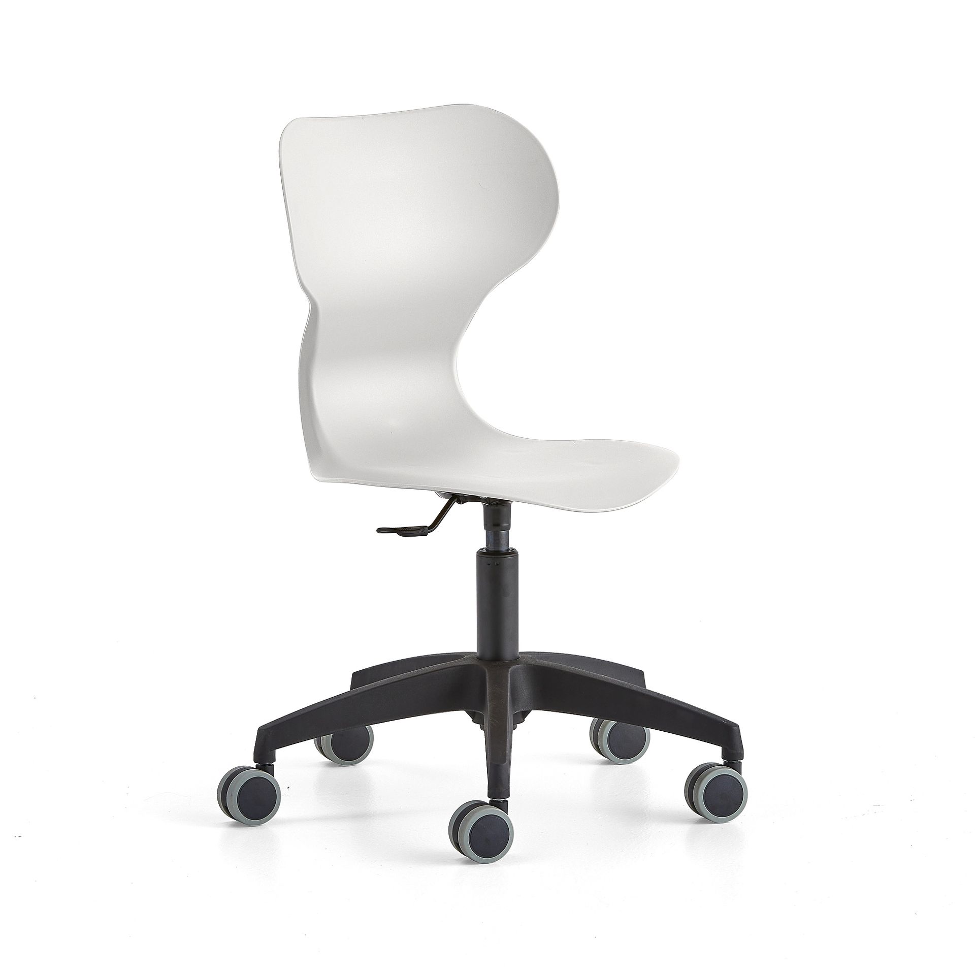 Krzesło BRIAN, regulacja wysokości, na kółkach, jasnoszary