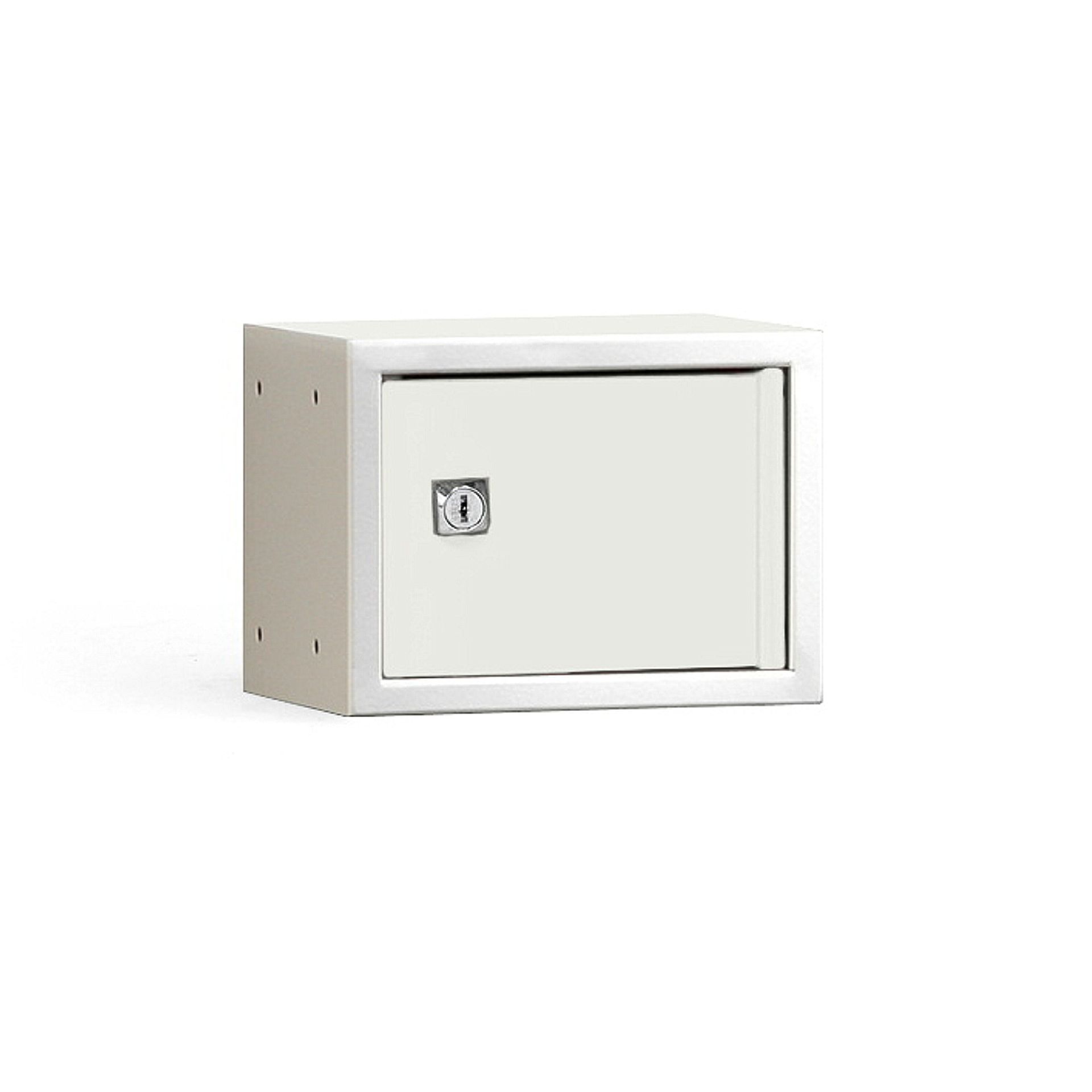 Szafka osobista CUBE, szary korpus, białe drzwi, 150x200x150 mm