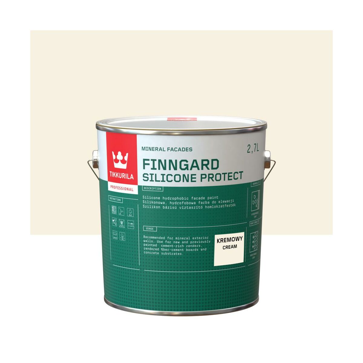 Farba silikonowa do elewacji 2.7 l Kremowy Tikkurila 6408070117781