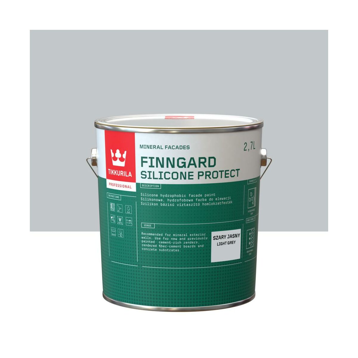 Farba silikonowa do elewacji 2.7 l Szary jasny Tikkurila