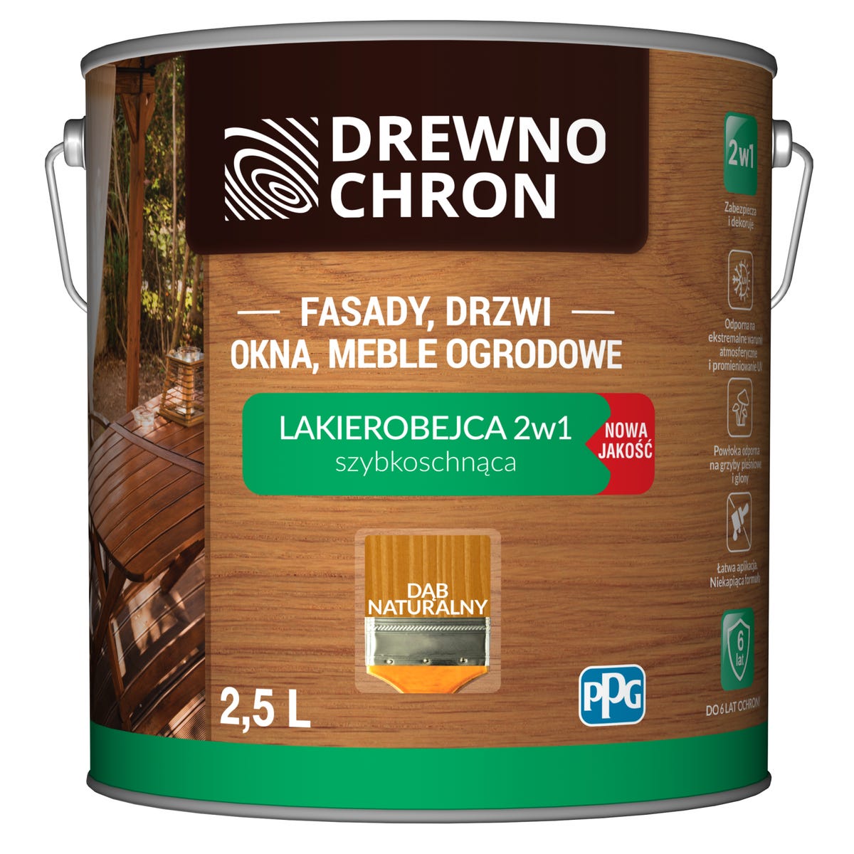 Lakierobejca Ochronno-dekoracyjna 2.5 l Jasny dąb Drewnochron 5904000046189