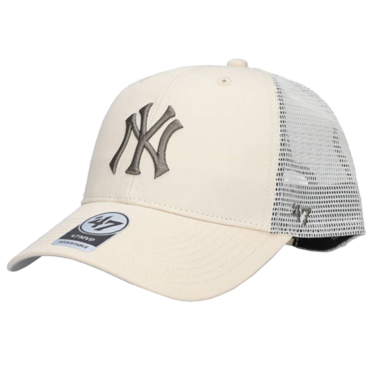 47 Brand MLB New York Yankees Branson Cap B-BRANS17CTP-NTI, Mężczyzna, Czapka z daszkiem, Beżowy