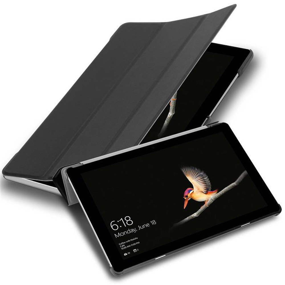 Etui Do Microsoft Surface GO w SATYNOWA CZERŃ Pokrowiec Portfel Case Cover Obudowa Ochronny Cadorabo