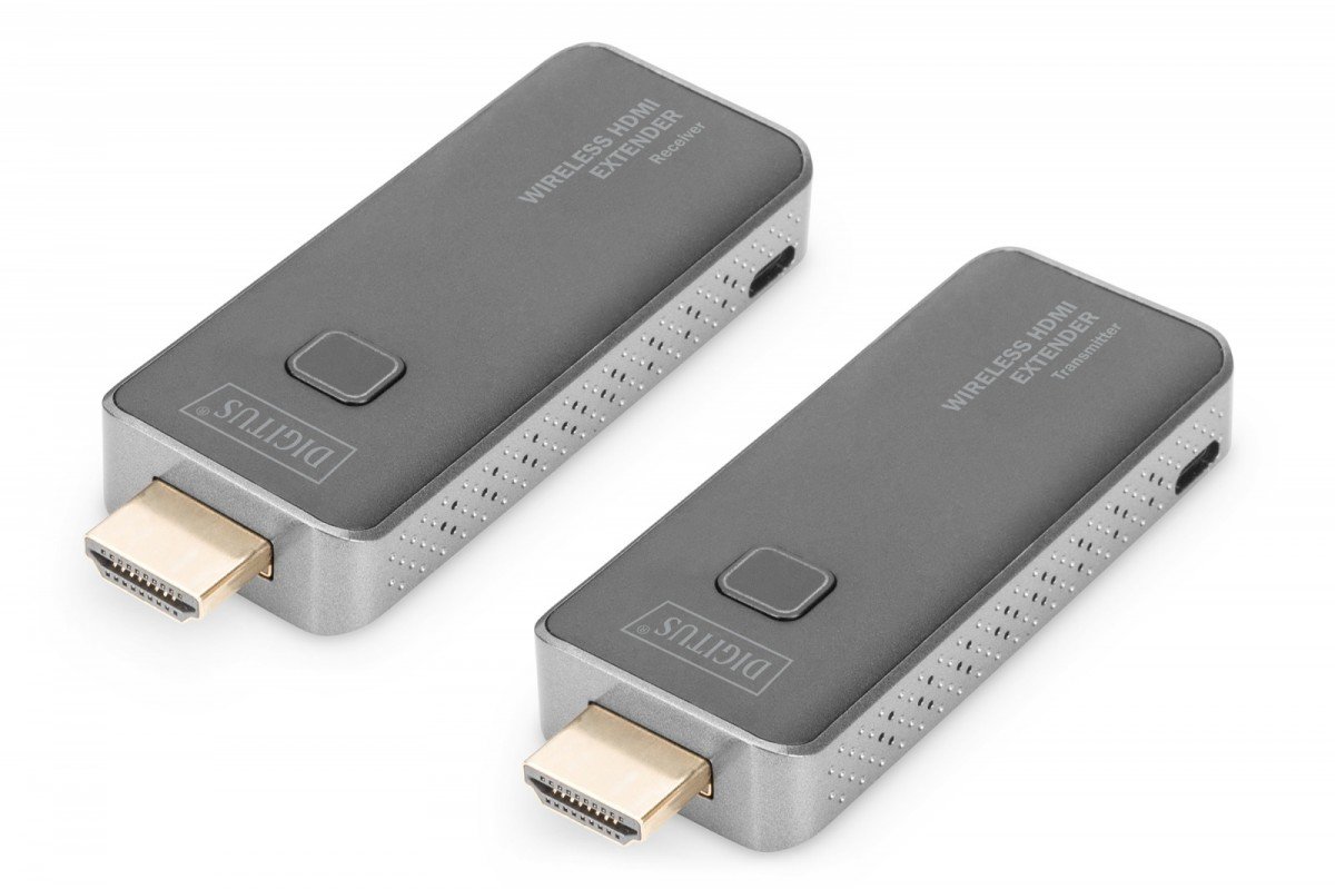 Przedłużacz/Extender HDMI bezprzewodowy 50m 1080p 60Hz FHD 5GHz, audio (zestaw)