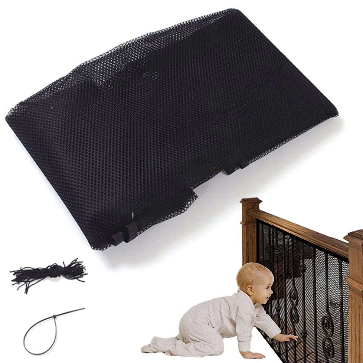 SIATKA OCHRONNA ZABEZPIECZAJĄCA DLA DZIECI 300CM NA BALUSTRADY SCHODY BALKON