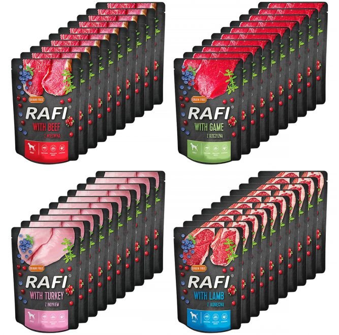 RAFI MIX smaków w saszetkach dla psa 40 x 300 g