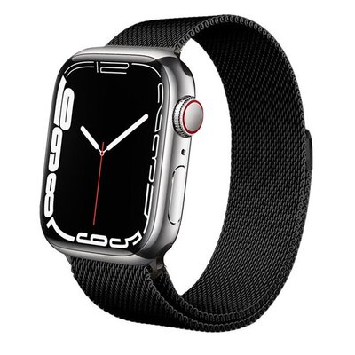 Crong Milano Steel - Pasek ze stali nierdzewnej do Apple Watch 38/40/41 mm (czarny)