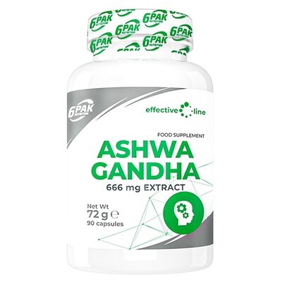 6PAK Nutrition Effective Line Ashwagandha 90 kapsułek (5902811812542)