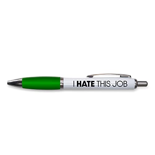 Tongue in Peach Śmieszne nowości długopis prezent - długopisy kulkowe - I Hate This Job - zabawny prezent biurowy - zabawny żart stacjonarny - zielony - PP153
