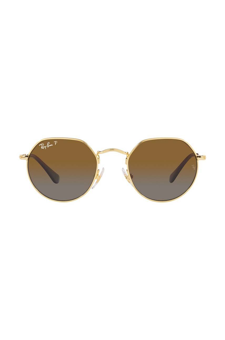 Ray-Ban okulary przeciwsłoneczne dziecięce Junior Jack kolor brązowy 0RJ9565S-Polarized