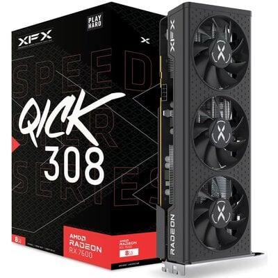 XFX Radeon RX 7600 Speedster QICK 308 8GB Black Edition RX-76PQICKBY