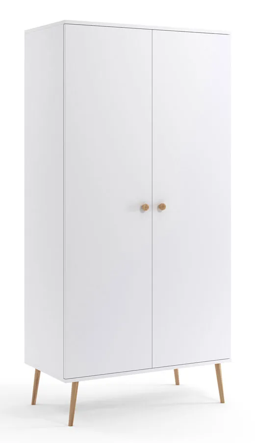 Biała Szafa Z Drążkiem I Półkami Na Ubrania P9-E15