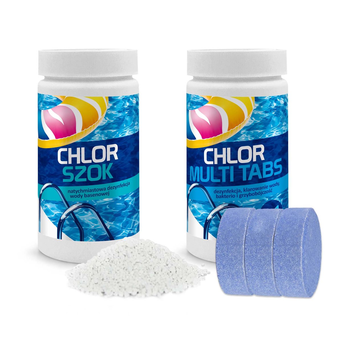 ZESTAW CHLOR SZOK + CHLOR MULTI TABS 10w1 1+1 KG