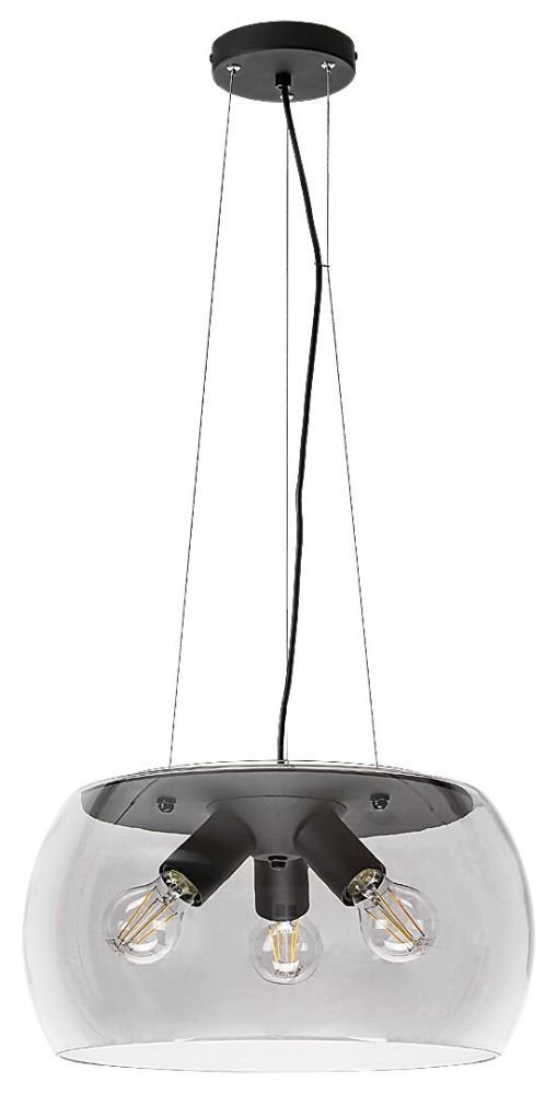 Rabalux Ursula lampa wisząca 3x40W czarny/przydymiony 3190