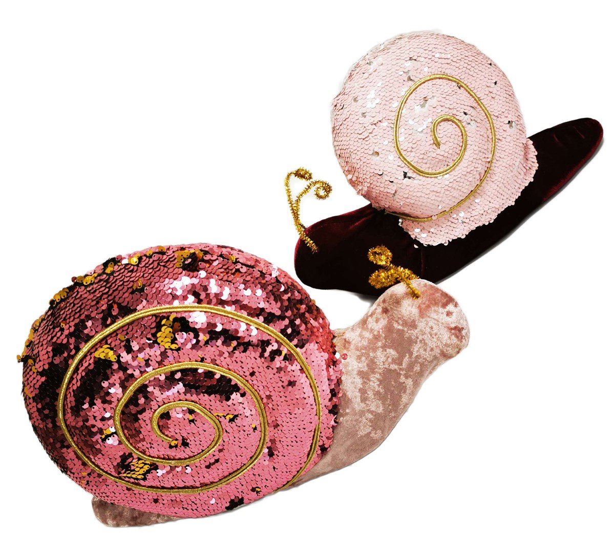 Dekoracja domowa ślimak z cekinami 38 cm