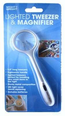 Haft krzyżykowy - Mini lupa z podświetleniem i pęseta