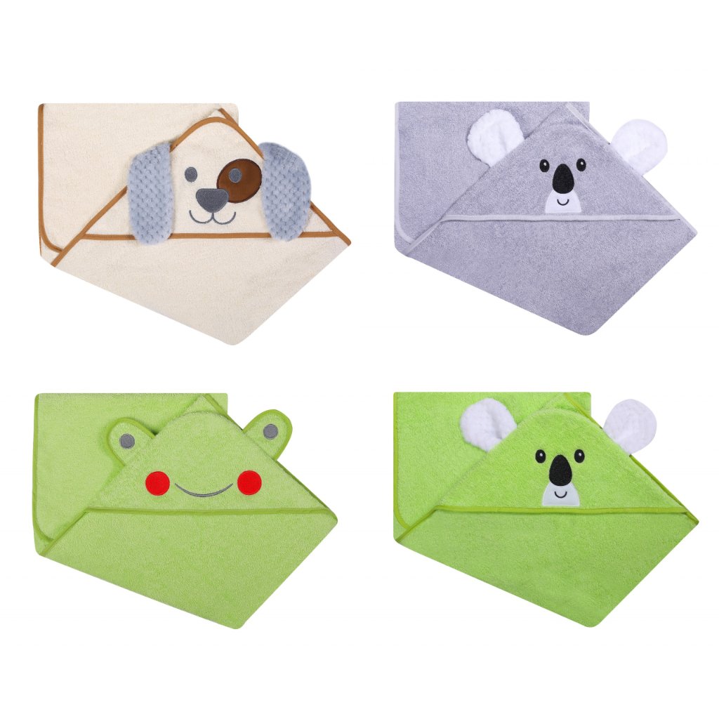 DUET BABY- MARINI Okrycie kąpielowe Animals 80x80 cm, mix wzorów