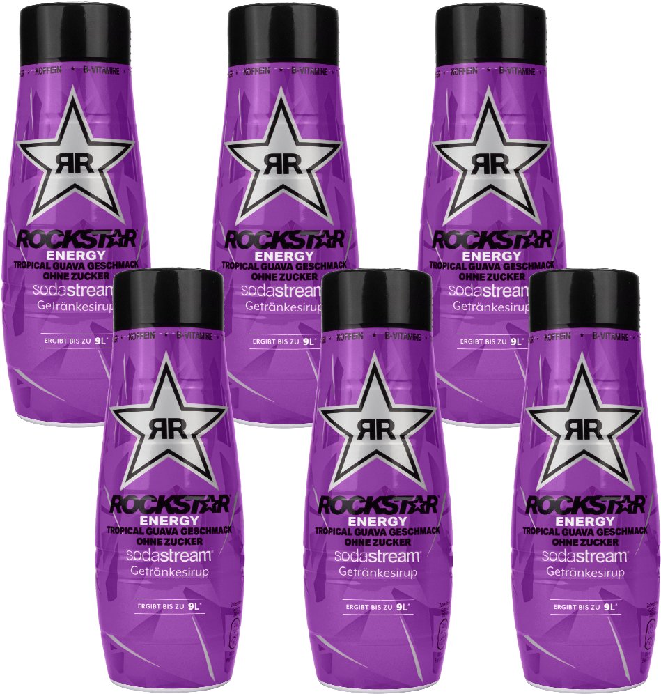 6x Syrop SodaStream Rockstar Tropical Guava Zero 440ml