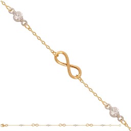 Złota bransoletka 585 na nogę PREZENT GRAWER